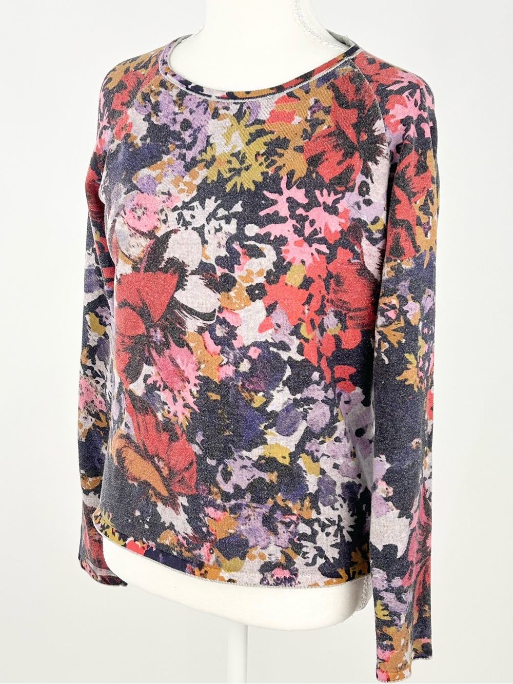 Maeve Anthropologie Floral Sweatshirt XS French Terry Boho Pullover